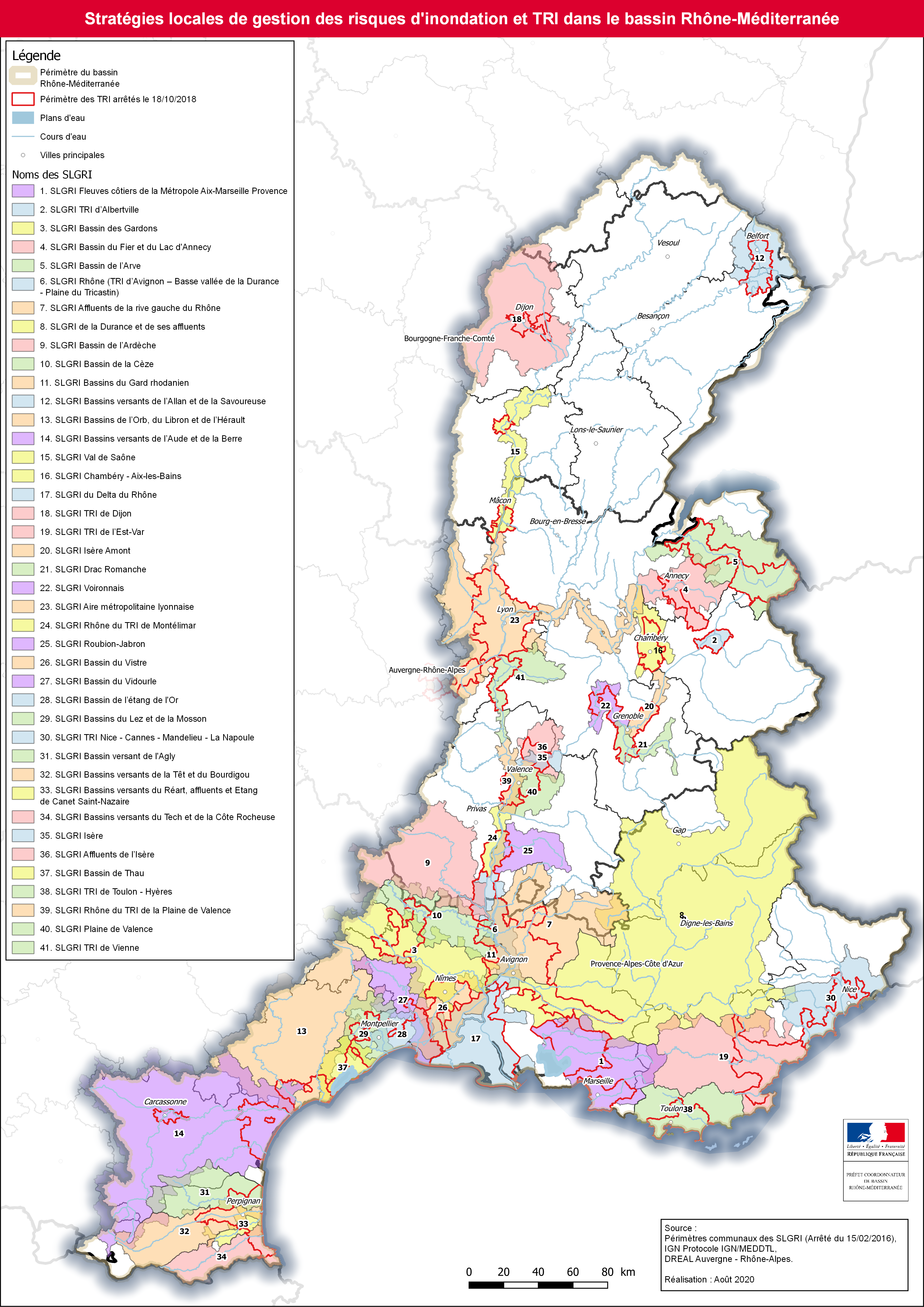 Stratégies locales de gestion des risques d'inondation et TRI dans le bassin Rhône-Méditerranée