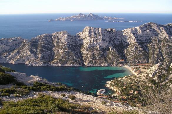 13 - Bouches-du-Rhône, cap morgiou, mer, littoral, port, bateau, calanques, falaises, 