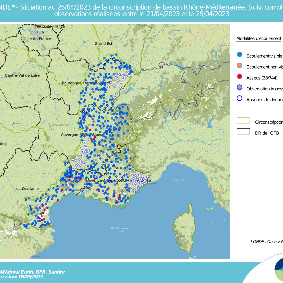 Réseau ONDE situation au 25 avril 2023