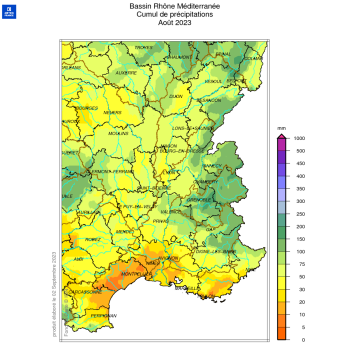 Cumul des précipitations aout 2023