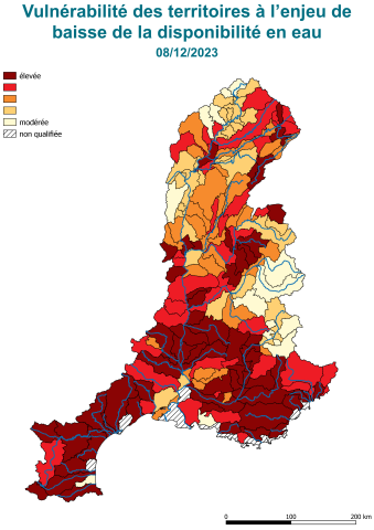 Vulnérabilité des territoires à l'enjeu de baisse de la disponibilité en eau